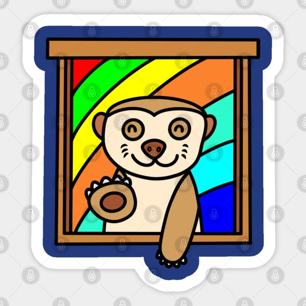 Cute funny meerkat Sticker by Andrew Hau